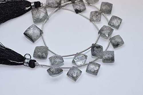 Perles en quartz rutilé noir naturel AA 8-11mm LKBEADS pour la création de bijoux artisanaux