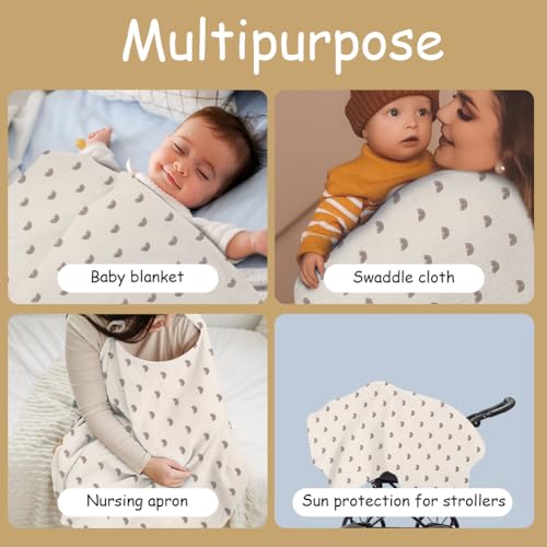 Aolso Stillbezug für Babys, Musselin-Stillbezug, Stilltuch für Unterwegs Stillschal Stillschürze, Weicher und Atmungsaktiver Stillschal… – Ansicht 4