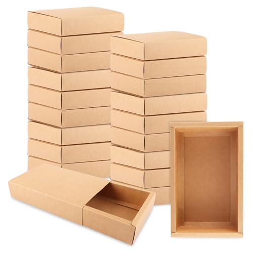 YAYODS 20 caja para regalo,caja regalo grande,cajas de papel kraft para cajones, 24x15x5cm caja plegable, marrón cajas de regalo cajas de cartón para envolver regalos, bodas