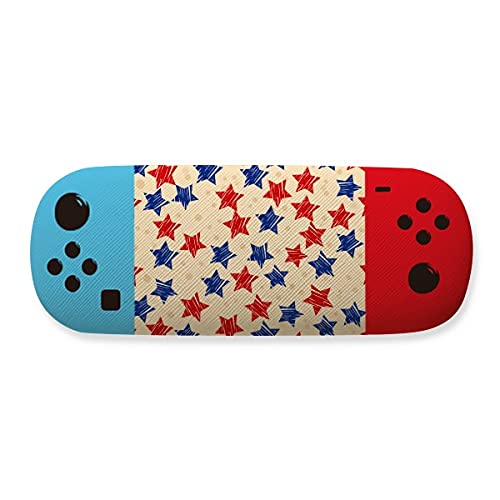 Étui de rangement pour lunettes motif pentagramme américain rouge et bleu