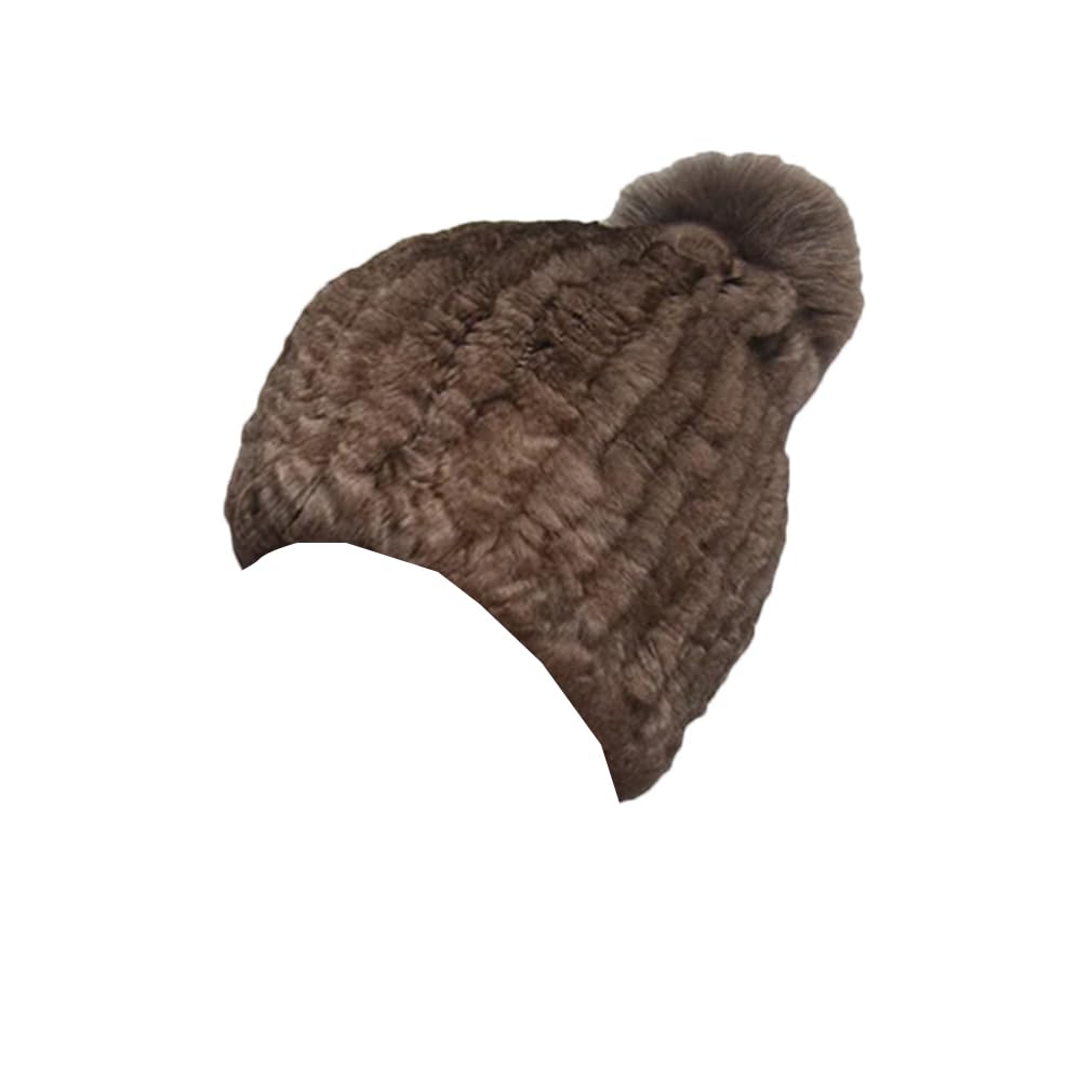 Bonnets tricotés épais et chauds pour femme - Bonnet tricoté à pompon - Bonnet de ski pour l'hiver