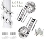 Chlemeter Anti-Climb Spikes for Raccoon & Bird Protection - Heavy-Duty Stainless Steel Barrier Nails for Fence, Roof, Trees | Outdoor Animal Climb Prevention (2PCS)