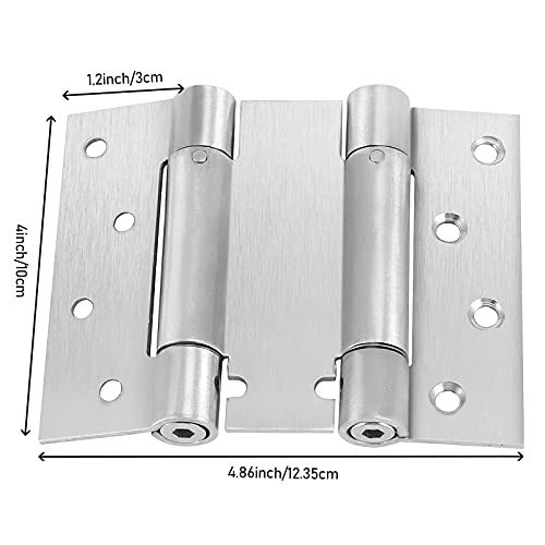 Hoigon 2 Pairs 4 Inch Double Action Spring Door Hinges, Heavy Duty Ball Bearing Self Closing Stainless Steel Double Action Spring Hinges With Screws And Adjusting Pin For Cafes, Bars, Saloons #TOP1