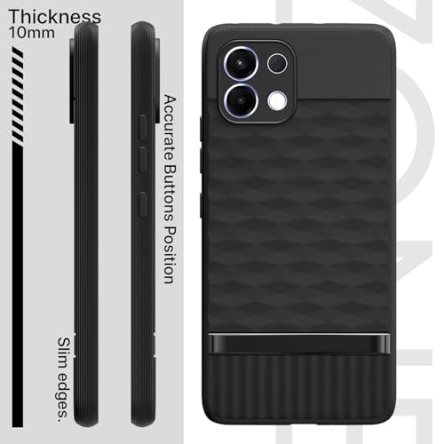 Image of Pikkme Back Cover for Oppo K13 5G Soft Grip 3D Hexa Cube Texture Silicone Bumper Case (Black)