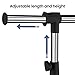 LiaMeE Adjustable Clothing Rack for Hanging Clothes, Heavy Duty Garment Rack with Wheels，Free Standing Rolling Clothes Rack with Shelf & Grid, Easy Assembly Standard Rod, Black & Chrome