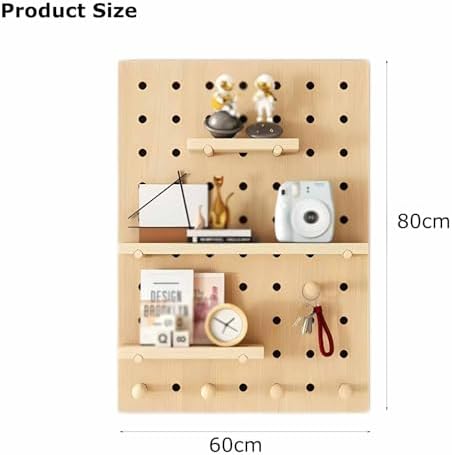 Sturdy Wooden Pegboard Organizer - Thick Panel for Efficient Storage & Display in Home, Office, Craft Rooms & Gaming Setups - Versatile Wall-Mounted Storage Solution