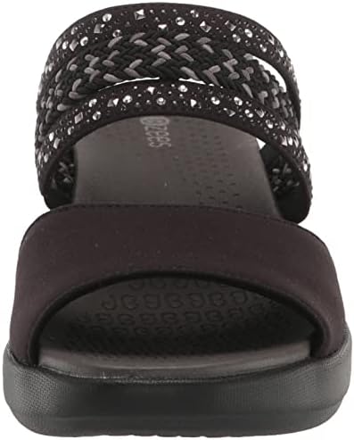BZees Womens Fireworks Wedge Sandal Black Woven 11 M | Image 1