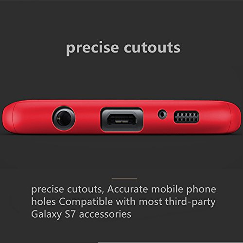 Compatible For Galaxy S7 Edge Case, 360 Full Body Hard Pc Case With[Tempered Glass Screen Protector] 3 In 1 Ultra-Thin Case (5.5Inch) (Red) #TOP4