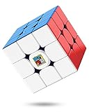 CFMOUR Magnetic Speed Cube 3x3 - Moyu RS3M Stickerless Cubes with Stand, 48 Magnets - Super Fast Problem-Solving Brain Teaser Puzzle Toy for Kids & Adults