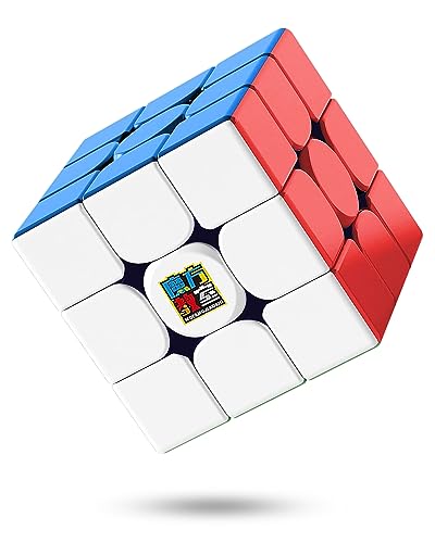 CFMOUR Magnetic Speed Cube 3x3 - Moyu RS3M Stickerless Cubes with Stand, 48 Magnets - Super Fast Problem-Solving Brain Teaser Puzzle Toy for Kids & Adults