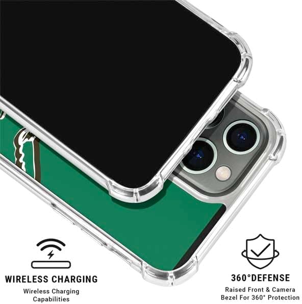 Skinit Clear Phone Case Compatible with iPhone 16 Pro - Officially Licensed NFL Philadelphia Eagles Retro Logo Design