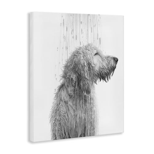 Image of Stupell Industries Dog Bathroom Splash, 36 x 48 Inch Canvas Wall Art