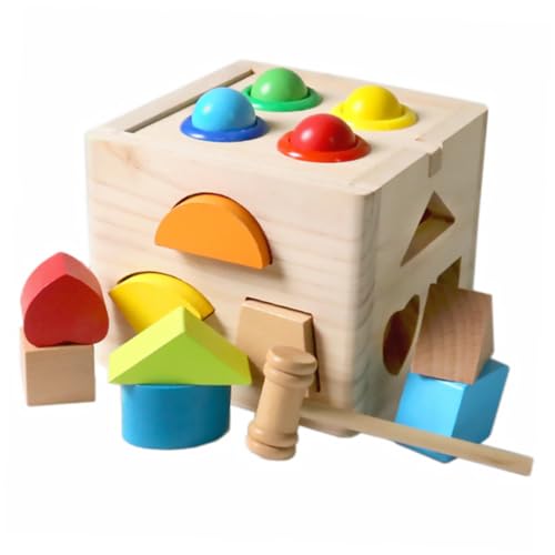 LIFKOME 児童用知育積木 木製 積み木おもちゃ 早期教育向け 滑らかエッジ 形状認識訓練 幼児観察力育成 手先技能向上