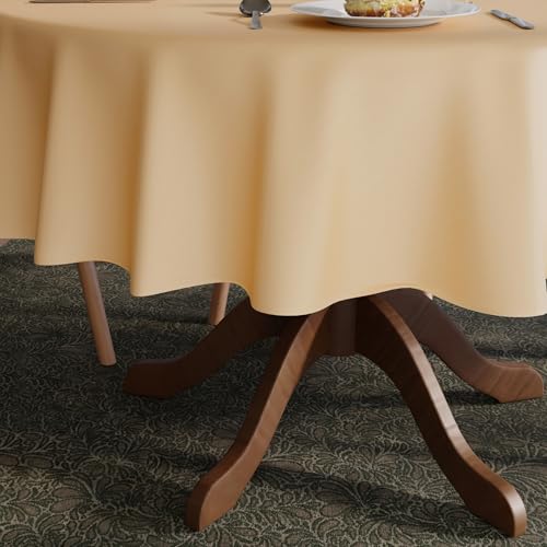 Image of Encasa XO Dining Table Cloth 4 Seater, Satin Table Cover 56 inch Round