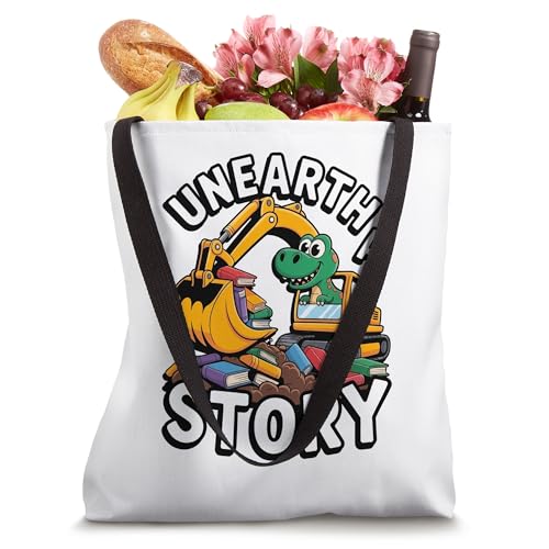 Bolsa tote Unearth A Story Dinosaur Summer Library Reading 2026 miniatura 4
