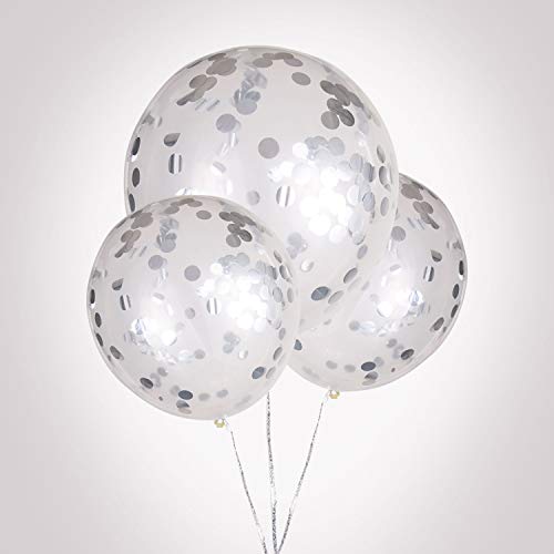 Image of TecUnite Silver Foil Confetti Round Tissue Paper Table Confetti Dots for Wedding Birthday Party Decoration Arts Craft DIY Scrapbooking, 1.76 oz (1.5 cm)