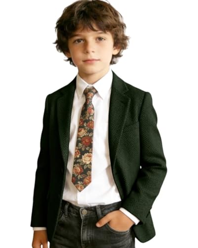 Kids Blazer for Boys - Herringbone Tweed Suit Jacket