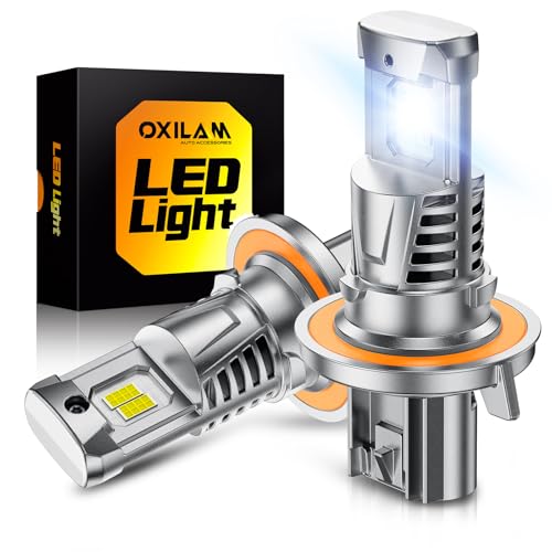 Image of OXILAM 9008 /H13 LED Bulb, 1000% Super Bright Driving Lights, 5 Min Quick Install, 60000H Lifespan, No Flicker, 99% Compatibility, Pack of 2