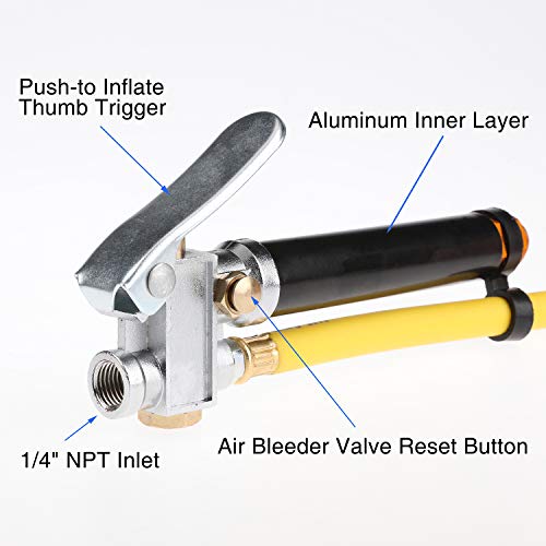 Hromee Heavy Duty Tire Inflator With Pressure Gauge 120Psi With Dual Head Air Chuck And Lock On Tire Chuck, Air Compressor Accessory And Tire Valve Tools #TOP4