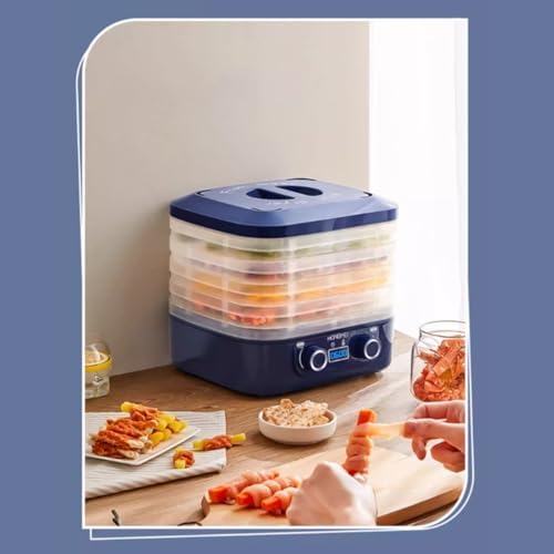 Home Fruit Dryer Machine - 5-Tray Food Dehydrator for Snacks &, Adjustable tat, 360° Airflow, Temperature Control - White Kitchen Appliance
