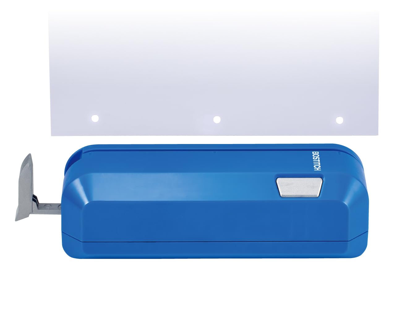 Bostitch Office Elektrischer 3-Locher, doppeltes Papierladen, robust, Kapazität 20 Blatt ohne Papierstau, AC-Adapter oder batteriebetrieben, platzsparend, Blau (EHP20-BLUE)