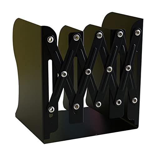 Adjustable Bookend Binder Organizer for Desk Expandable Book Ends to Hold Books Metal Bookends for Shelves Desk Organizer and Accessories for Office, Books, Papers, Extends Up to 19 Inches