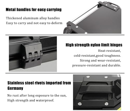 Coffre de moto verrouillable pour bagages 65L protégeant votre casque B - 3