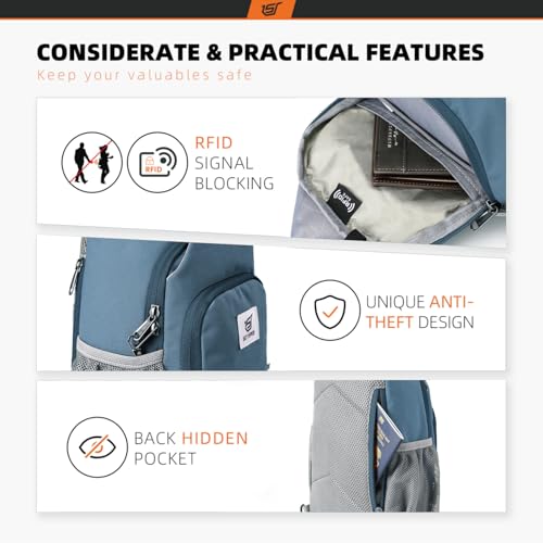 Image of SKYSPER Sling Bag RFID Crossbody Sling Backpack Cross Body Shoulder Bag Travel Hiking Daypack for Women Men(Slateblue)