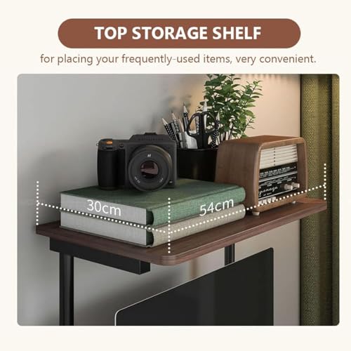 Bureau informatique mobile avec rangement et plateau clavier pour petit espace - 6