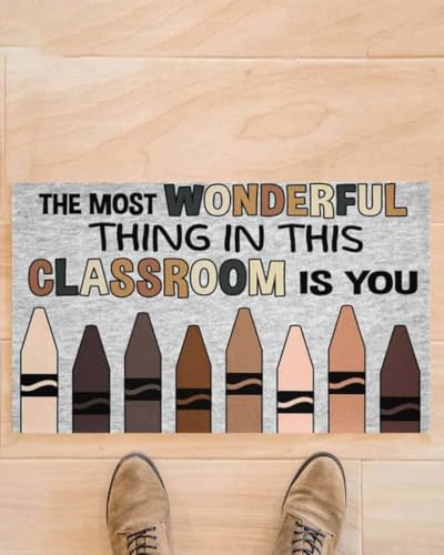 ���փ}�b�g �搶�A���̋����ň�ԑf���炵������ 50×80cm doormat Teacher The Most Wonderful Thing In This Classroom Funny