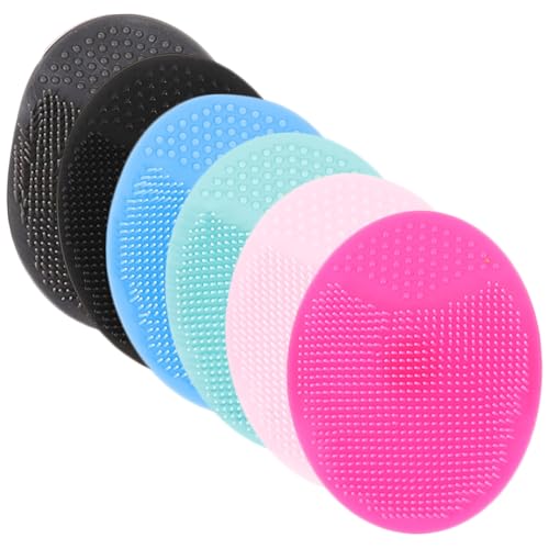 CALLARON 6Pcs Silicone Cleansing Exfoliator Brush for Deep Facial Cleaning Gentle Body Scrubber for Exfoliation and Massage Multi Color Options