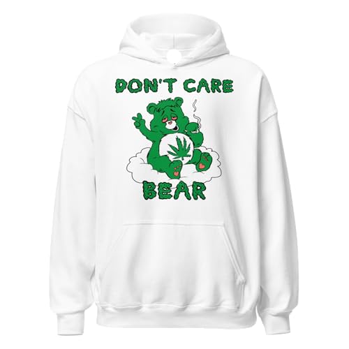 TOP KOALA TEE Dont Care Bear Weed Hoodie Ultra Soft Blended Cotton Blend Midweight Unisex Pullover Black/Medium4