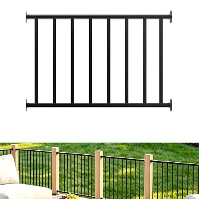 Handrails for Outdoor Steps 3 Ft Transitional Handrail, Outdoor Stair Railing Fits 1 to 3 Steps, Wrought Iron Handrail for Concrete Steps?3 Steps?