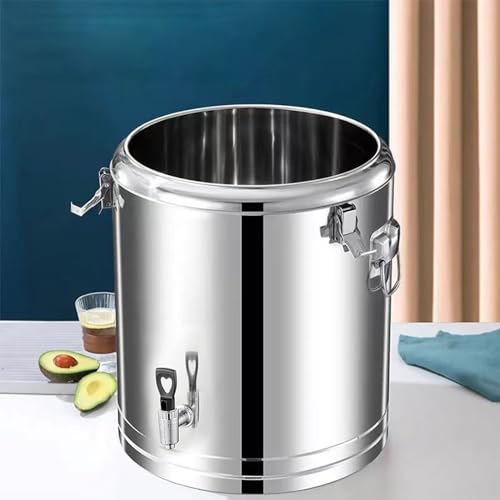AIZYR Stainless Steel Insulation Soup Barrel Warmer Kitchen Tool with Tap, Large Capacity Commercial Coffee/Milk/Tea/Sweet Soup Pot for Restaurant Canteen Home Party,31L