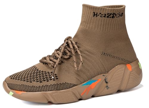 NEWQSING Unisex Mode Schnüren auf Hohem Schnitt Walking Trainer Komfort Paar Loafer Schuhe Stricken Fitness-Studio Lauf Turnschuhe