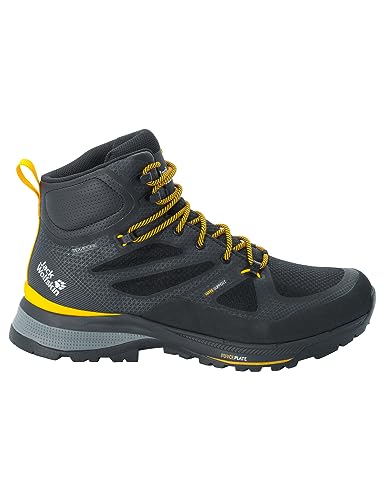 Jack Wolfskin Herren Force Striker Texapore Mid M, Black / Burly Yellow Xt, 44 EU