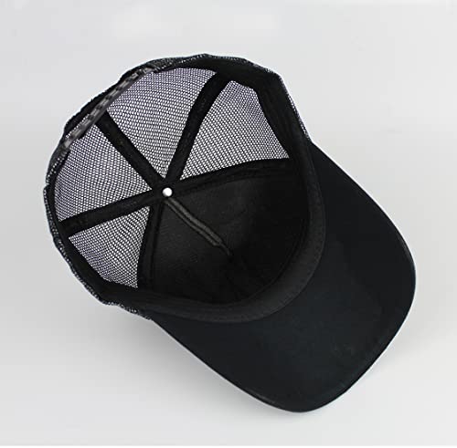 Gudessly Adjustable Breathable Rhinestone Baseball Cap For Women Bling Sequins Casual Sports Cap (Mesh Black) #TOP5