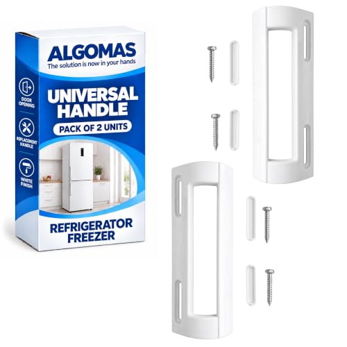 ALGOMAS® Pack 2 Tiradores Blancos Universales 19,8 cm para Frigorífico y Congelador | Ajustables 8,3–16,4 cm | Ancho 7,3 cm | Repuesto Compatible con Tornillos Incluidos | Instalación Fácil · imagen 2