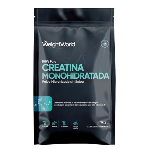 Creatina Monohidratada en Polvo 1kg/1000g para 330 Días - 100% Puro, Factor de Malla 200, 100%...