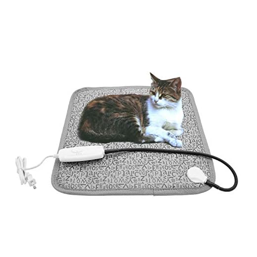 Pet Heating Pad, Dog Cat Electric Heated Blanket Mat, Temperature Warming Cushion Bed with Anti Bite Tube