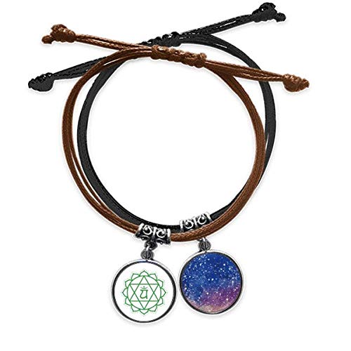 Pulsera budismo sánscrito Vam cordón de cuero amuleto místico