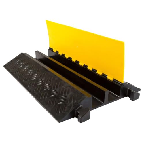 Guardian 2-Channel Cable Protector Ramp, Rubber Floor Cord Cover, Outdoor