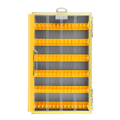 Image of RUNCL 3700 Jig Tackle Storage, Waterproof Floating Lure Storage Box with Adjustable Dividers, Clear Rust-Proof Utility Tray for Terminal Tackle, Hooks and Sinkers