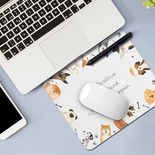 Image of FROGIGO Mouse Pad with Stitched Edges - Cute Dog Mousepad for Women, 9.25 x 7.75 inch Washable Square Desk Pad, Non-Slip Rubber Base, Office Home Laptop Accessories - Puppy Inspiration