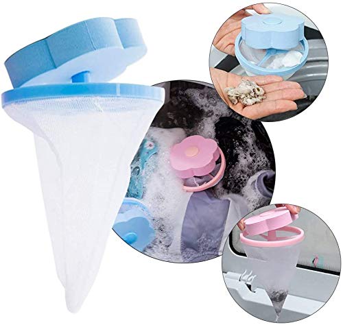 4 Pieces Pet Hair Remover for Laundry, Reusable Safety Floating Lint Mesh Bag, Hair Filter Net Pouch Washer Hair Catcher, Dogs and Cats Hair Catcher for Washing Machine - Thumbnail 2