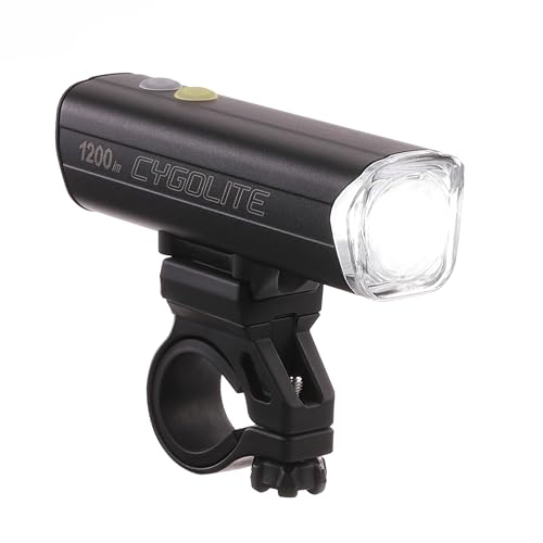 Cygolite Velocity SL 1200 Lumen Bicycle Light–Anodized Aluminum Alloy– 9 Light Modes– Fine Tunable Brightness- Compact IP67 Waterproof– Secure Hard Mount– USB-C Recharge– Road,Mountain,Commuter Bikes