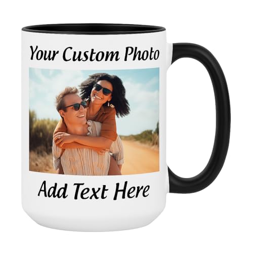 Personalized 15oz Ceramic Mug with Photo/Text, Double-Sided