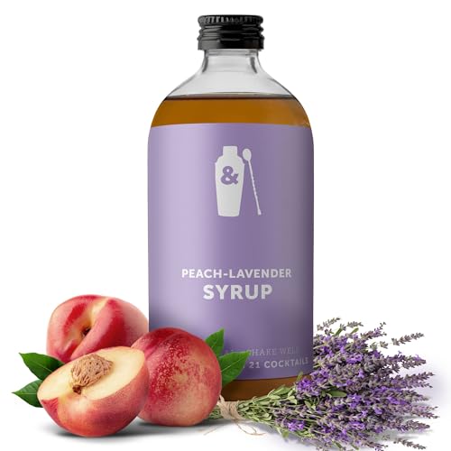 Shaker & Spoon Peach Lavender Cocktail Syrup, 16oz Floral &