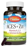 Carlson - ACES + Zn, Vitamins A, C, E + Selenium & Zinc, Cellular Health & Immune Support, Antioxidant, 120 Softgels