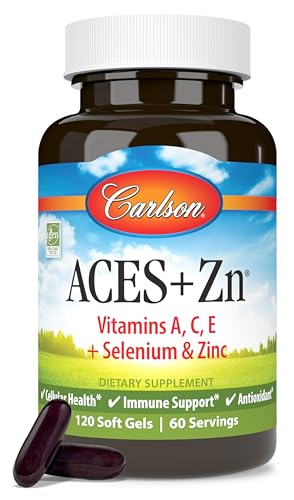 Carlson - ACES + Zn Vitamins A C E + Selenium & Zinc Cellular Health & Immune Support Antioxidant 120 Softgels
